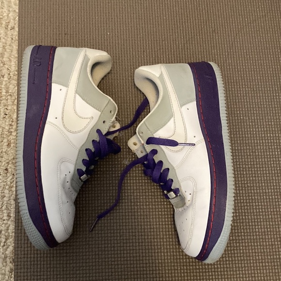 Nike AF-1 82 white and purple genuine leather women’s 7.5 ❤️ - Picture 3 of 11